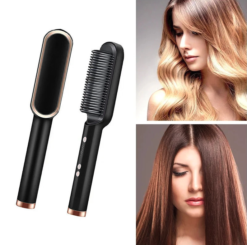 Cepillo Alisador de Pelo Eléctrico Anti-Frizz