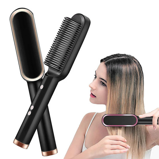 Cepillo Alisador de Pelo Eléctrico Anti-Frizz
